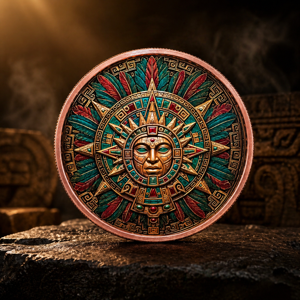 Aztec Sun Relic 5 oz Copper Round