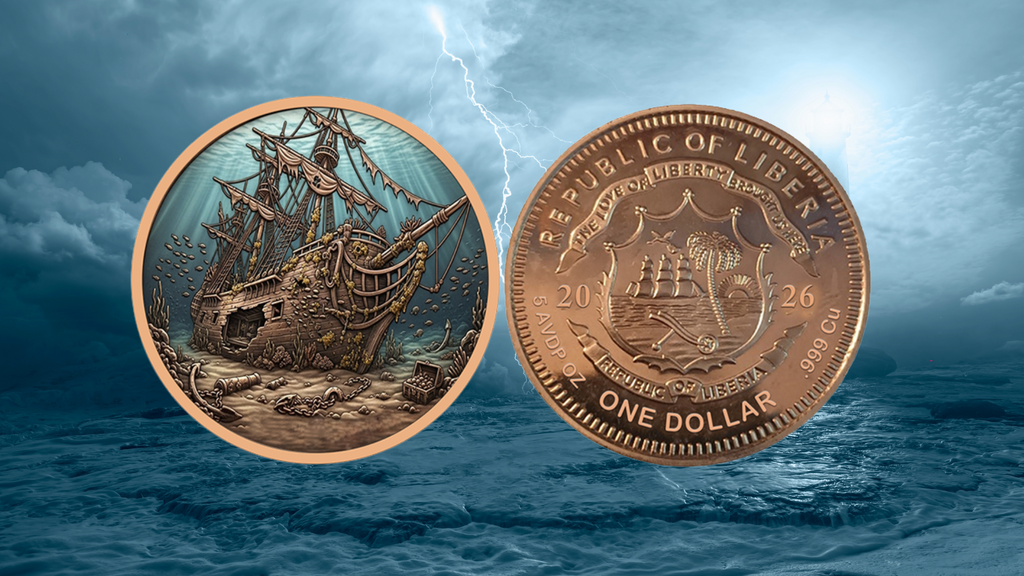 2026 Liberia Shipwreck 5oz Copper Coin