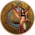Aztec Calendar Angel Colorized 5 oz Copper Medal