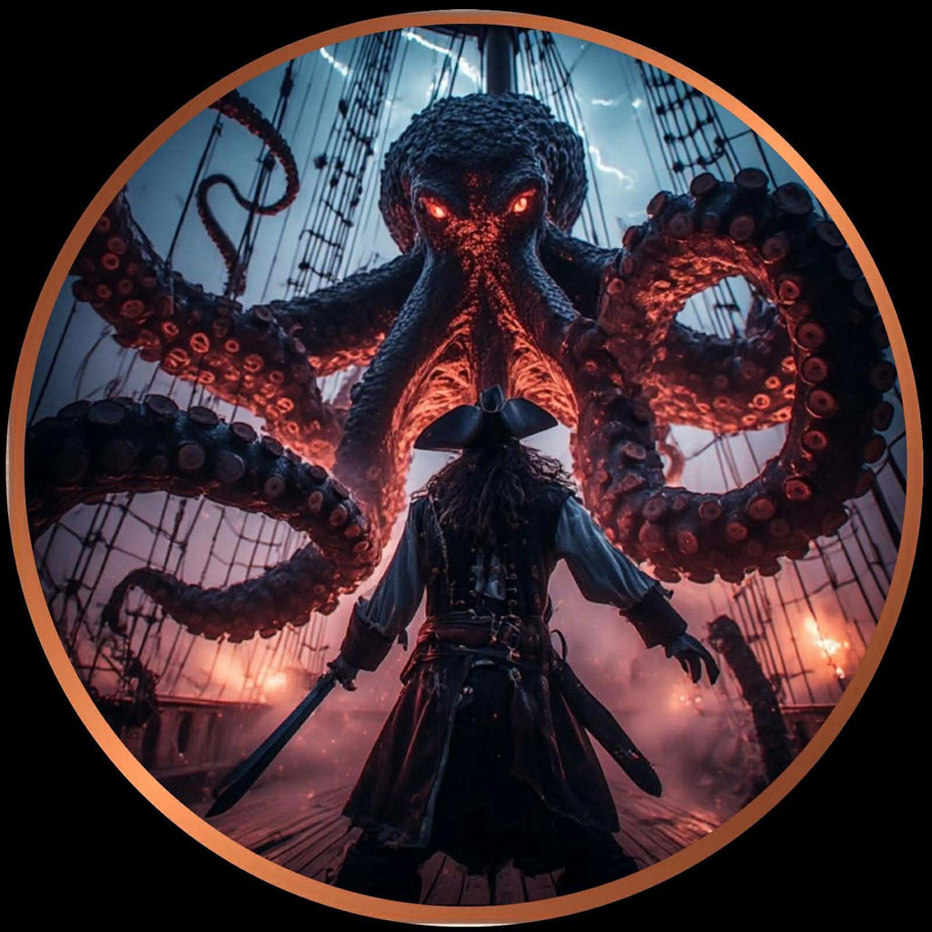 Captain Blackbeard vs Kraken 5oz Copper Round