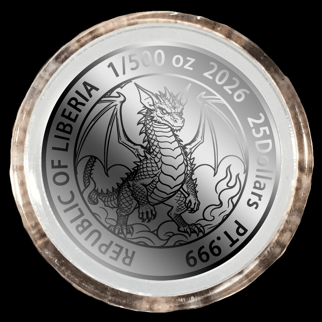 2026 Liberia Ancient Celt Dragon 1/500 oz Platinum Coin in Card