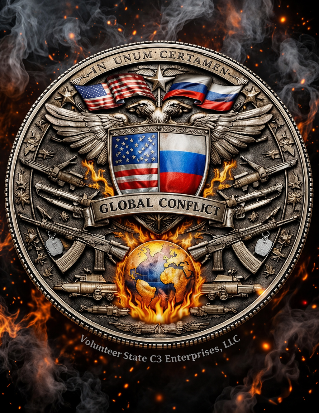 2026 Global Conflict USA vs RUSSIA Trump & Putin 1oz Copper Round