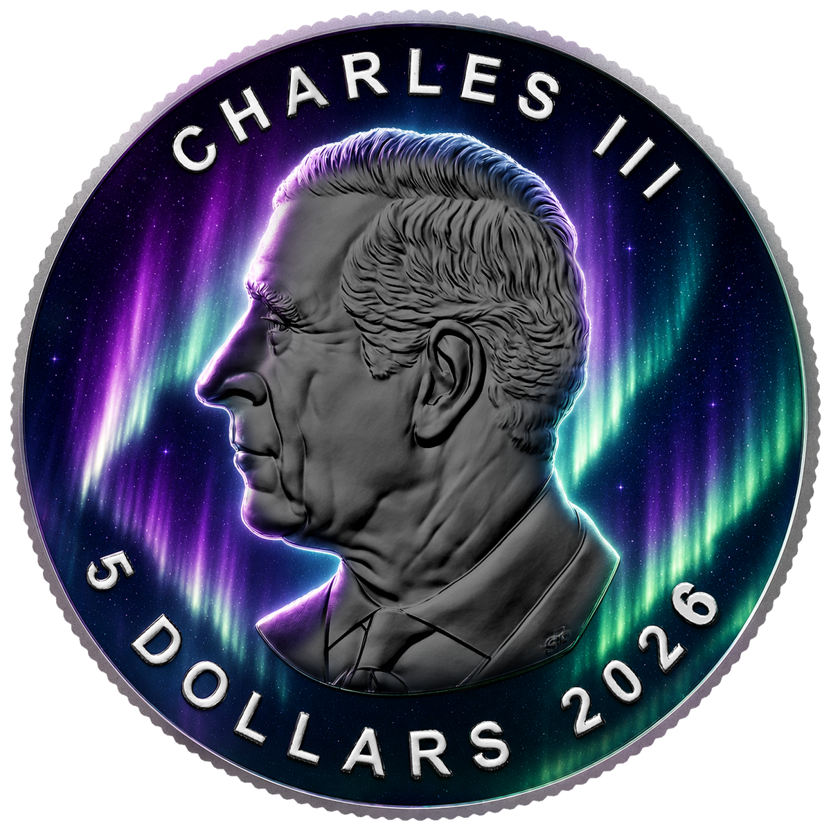 2026 Canada Maple Leaf Aurora Borealis Edition 1 oz Silver Coin