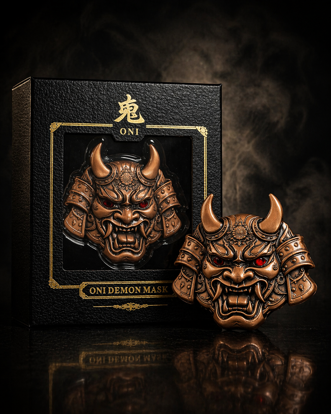 Japanese Oni Demon Mask 5oz Copper