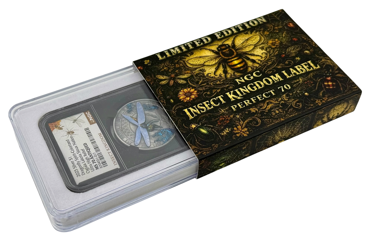 2025 Sioux Nation Native Spirit Dragonfly 1 oz Silver Coin with Metallic Wings, NGC MS 70