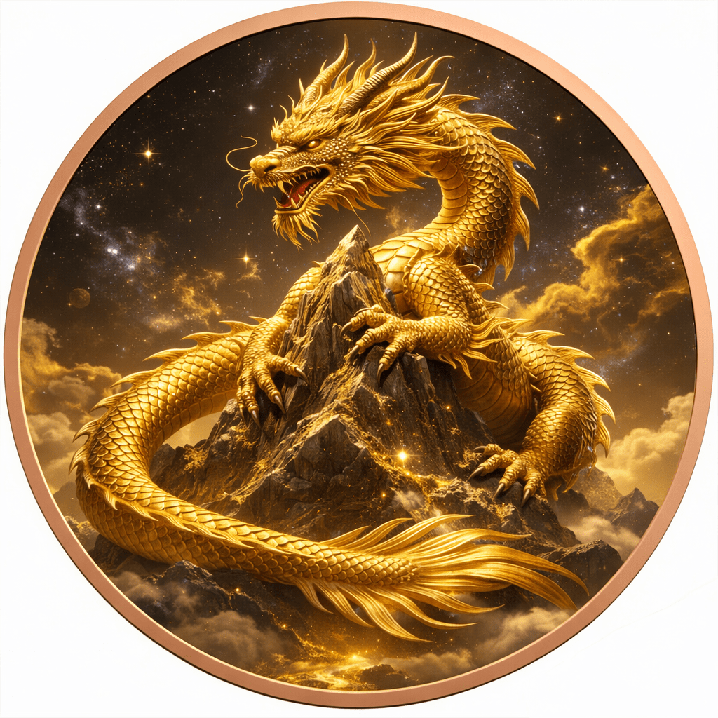 Golden Dragon 5oz Copper Round