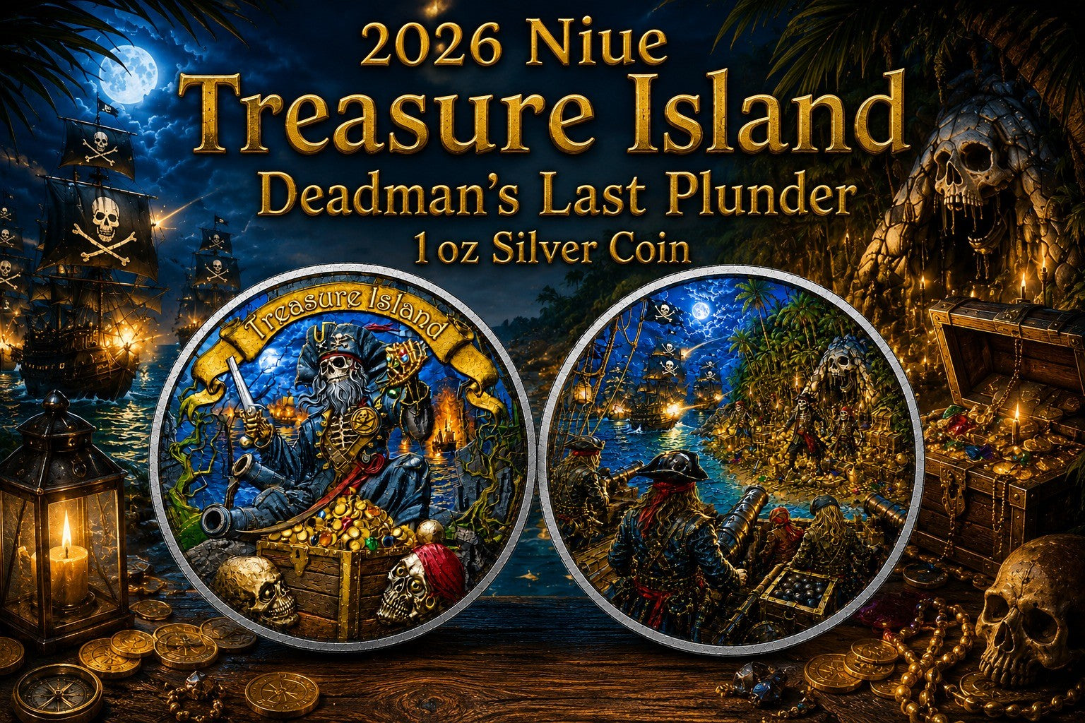 2026 Niue Treasure Island - Deadman's Last Plunder 1 oz Silver Coin