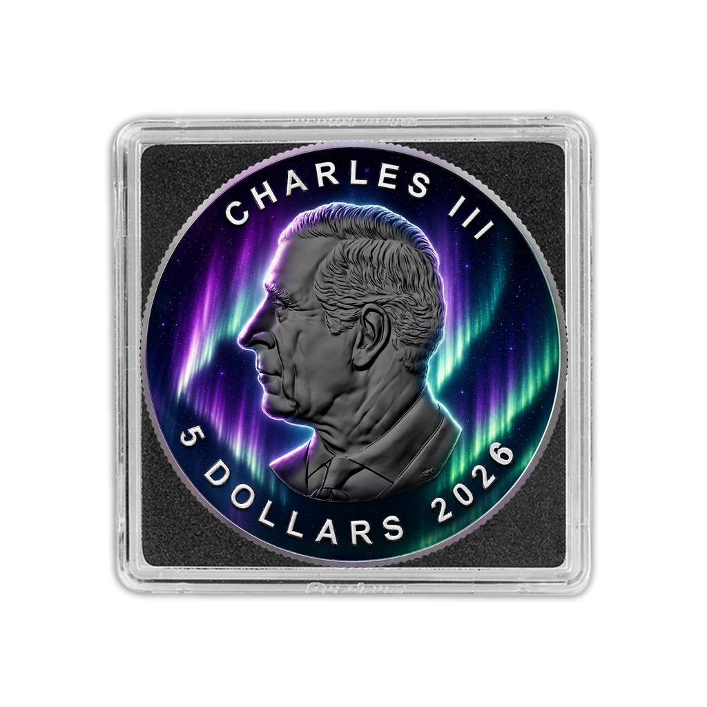 2026 Canada Maple Leaf Aurora Borealis Edition 1 oz Silver Coin