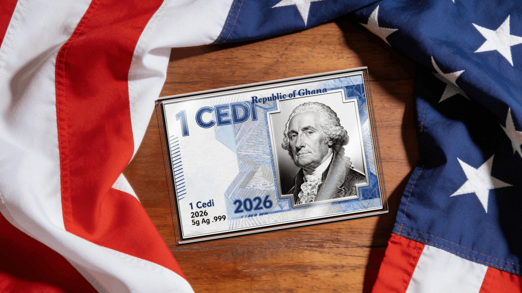2026 Ghana "Washington Crossing the Delaware" 5g Silver Foil Note