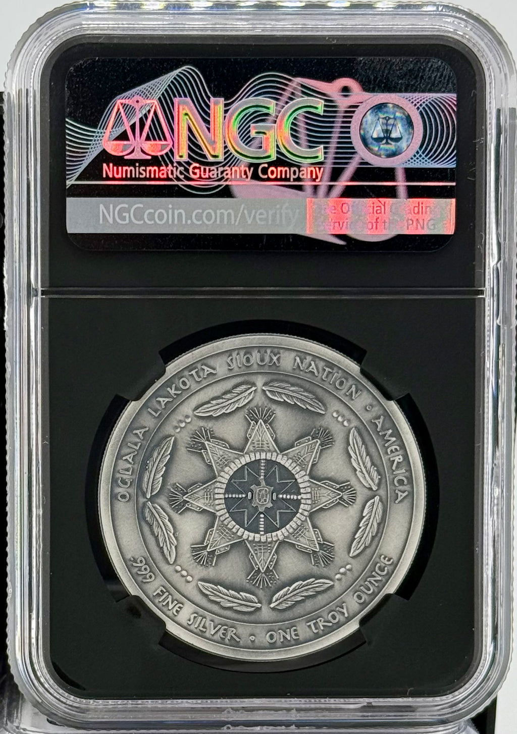 2025 Sioux Nation Native Spirit Dragonfly 1 oz Silver Coin with Metallic Wings, NGC MS 70