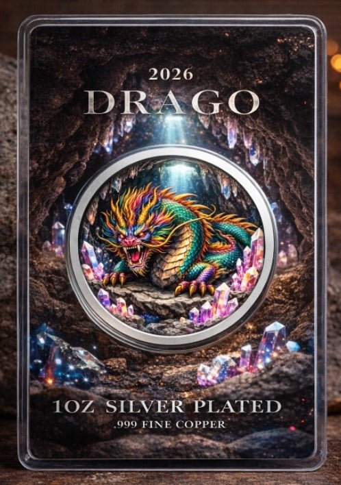 2026 Drago Colorized Dragon Silver Plated 1oz Copper Round