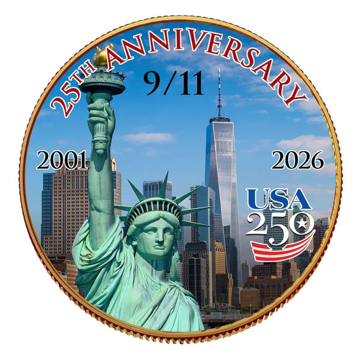 2026 U.S. Half Dollar 9/11 25th Anniversary Colorized & Gold Plated Coin