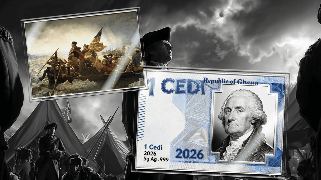 2026 Ghana "Washington Crossing the Delaware" 5g Silver Foil Note