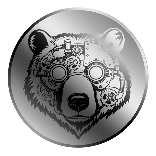 2026 Liberia Steampunk Black Bear 1/1000 oz Platinum Coin in Card