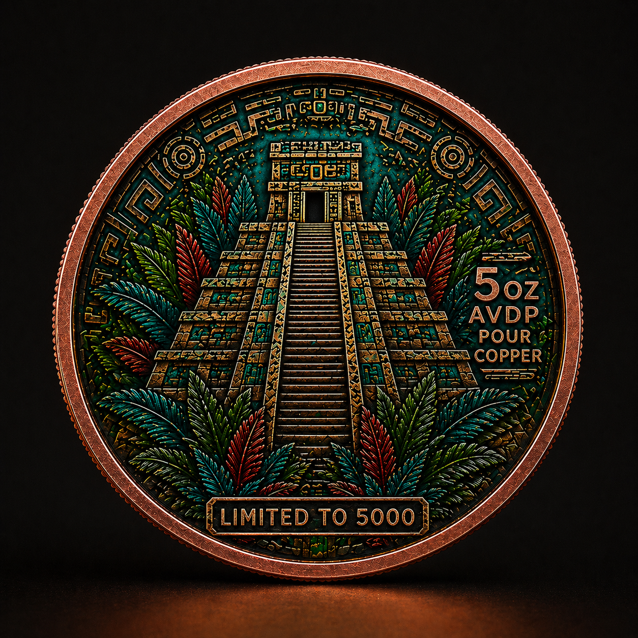 Aztec Sun Relic 5 oz Copper Round