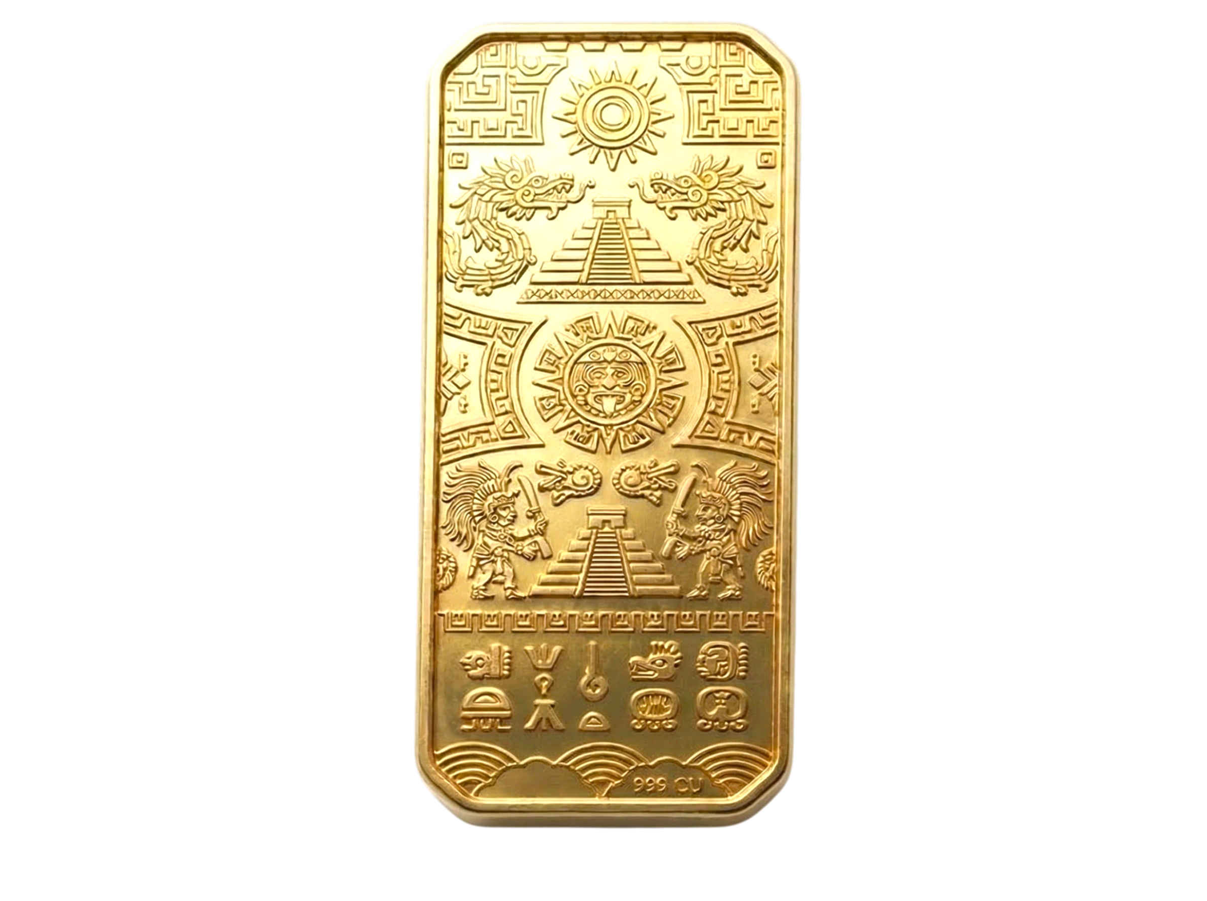Ancient Legacies Aztec Empire 24k Gold Gilded 10 oz Copper Medal