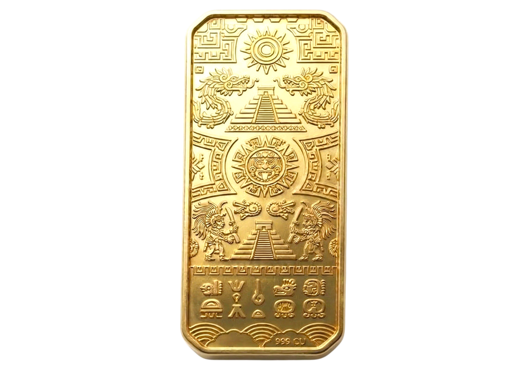 Ancient Legacies Aztec Empire 24k Gold Gilded 5 oz Copper Medal