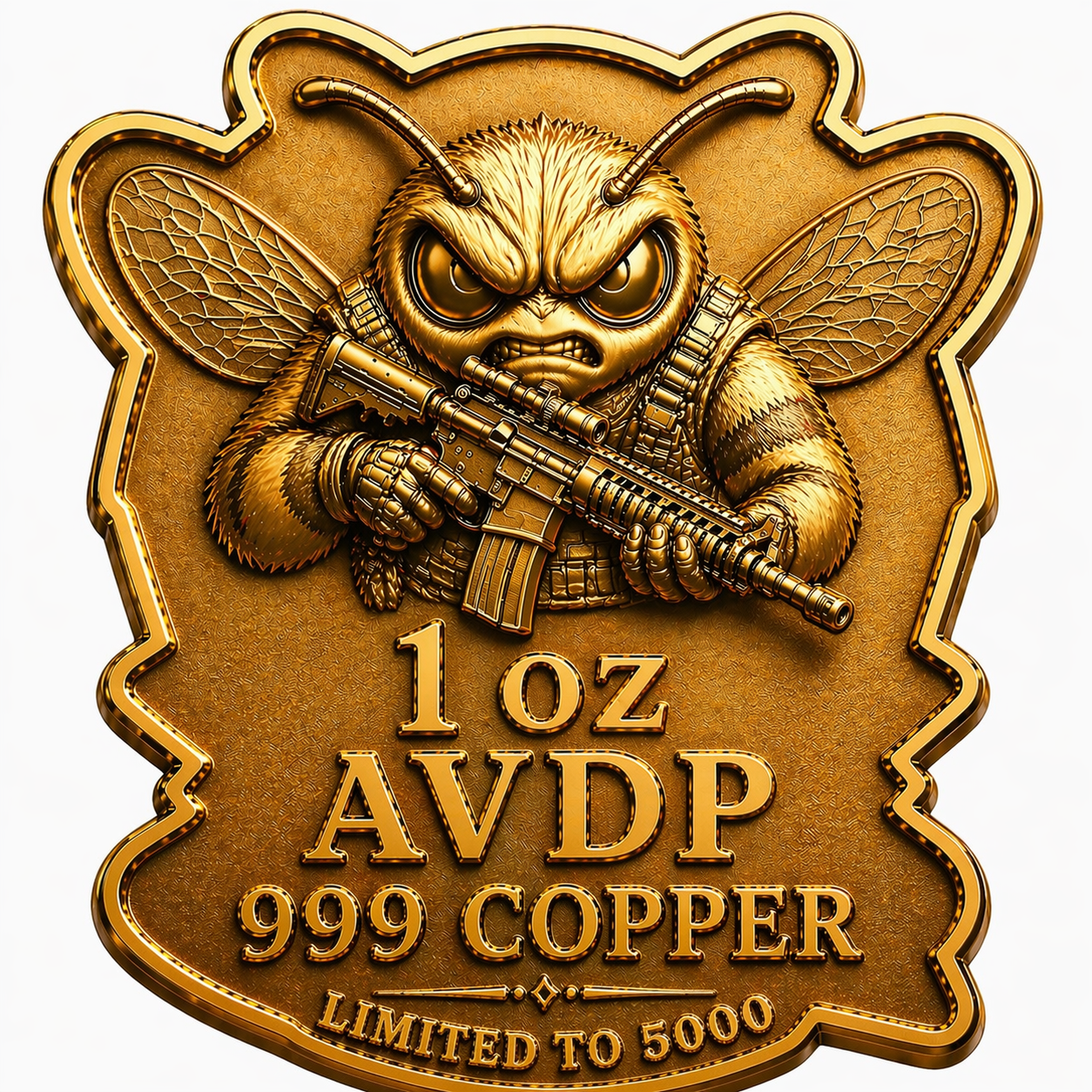 Bee Strapped 1 oz Copper Medal