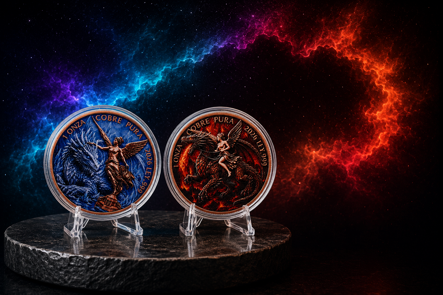 Fire and Ice Libertad Tribute Set 2x1oz Copper Rounds
