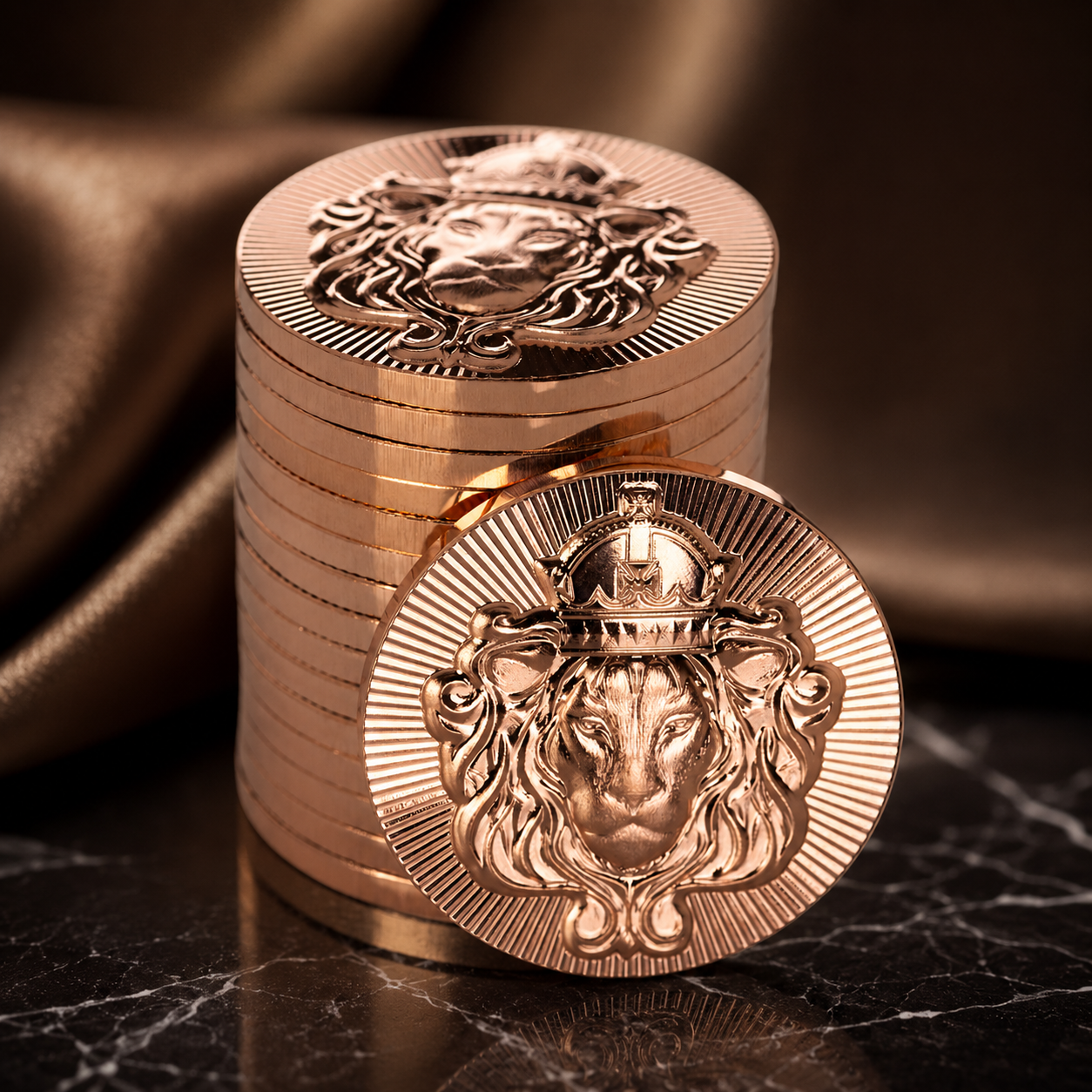 Scottsdale Lion Stacker 1oz Copper Round Full Tube