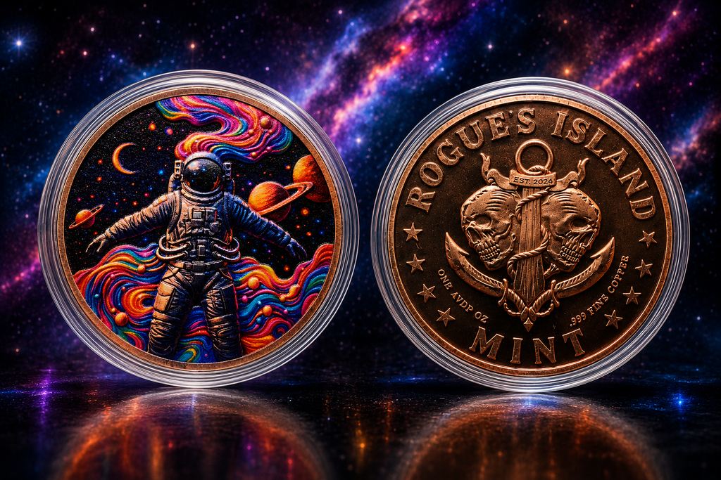 Cosmic Trip HR Colorized 1 oz Copper Round