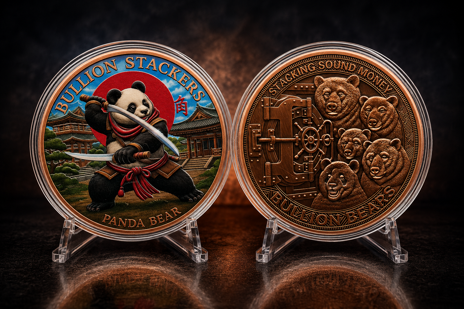 Bullion Bears Samurai Panda 5oz .999 Copper Round