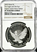 2025 Sioux Nation Eagle & Sun 1 oz Silver Coin NGC PF 70 UCAM