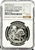 2025 Sioux Nation Ghost Horse 1 oz Silver Coin NGC PF 70 UCAM