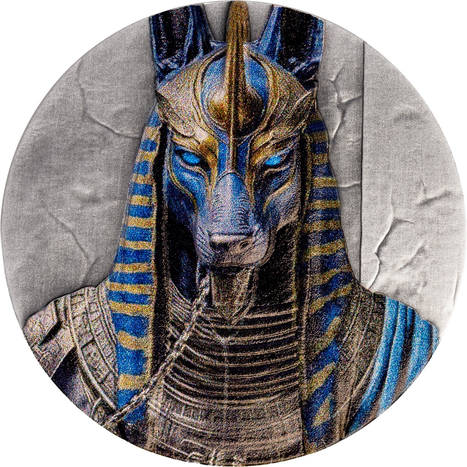 2026 Liberia Egyptian Heritage Anubis Antiqued UHR 1 oz Silver Coin