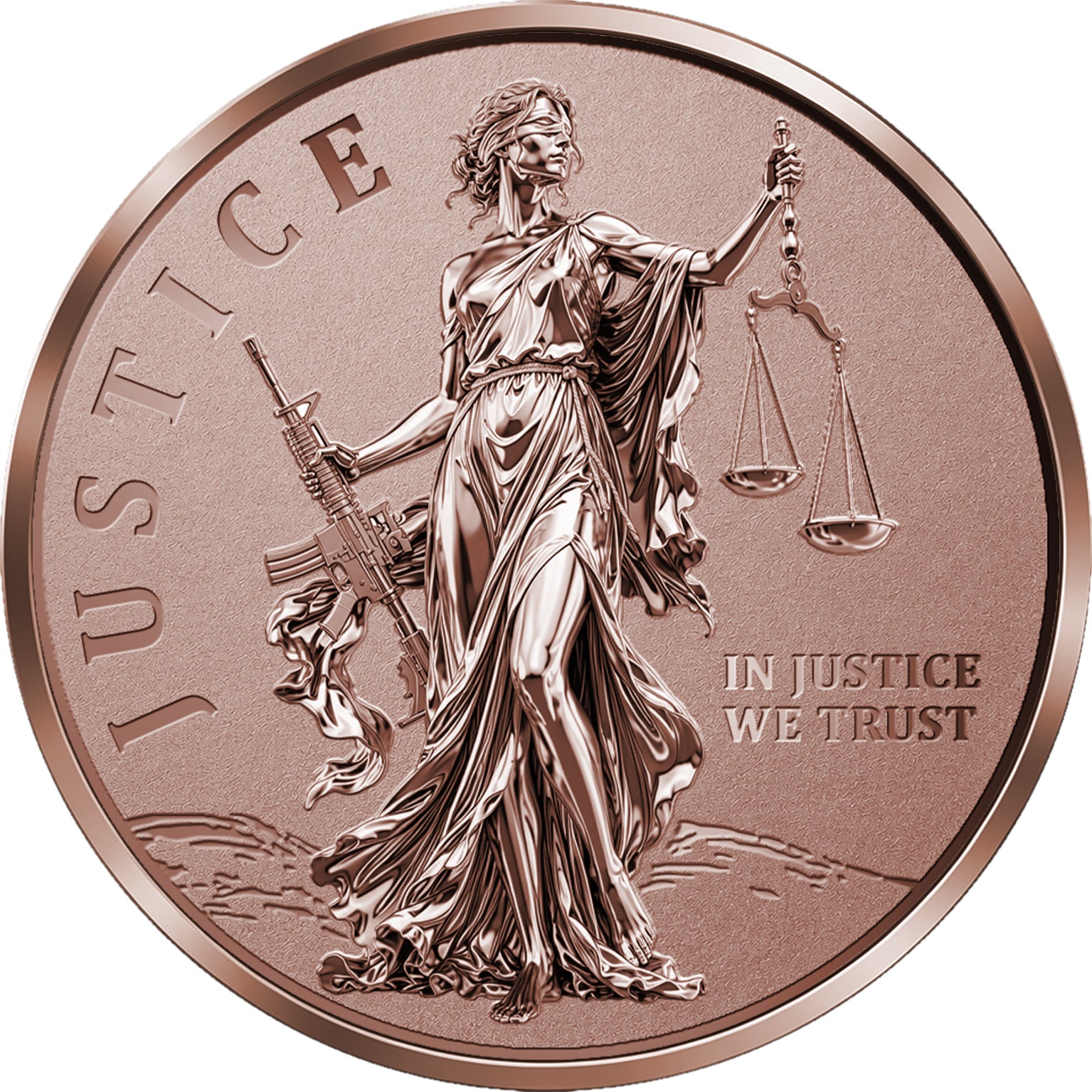 2026 Liberia Lady Justice Reverse Proof 5 oz Copper Coin