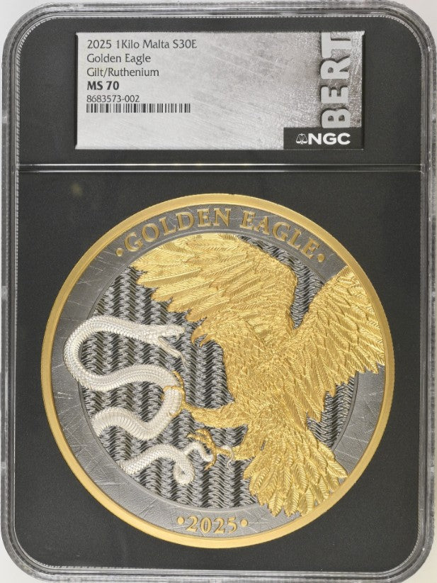 2025 NGC MS70 Malta Golden Eagle KILO - 100 Minted