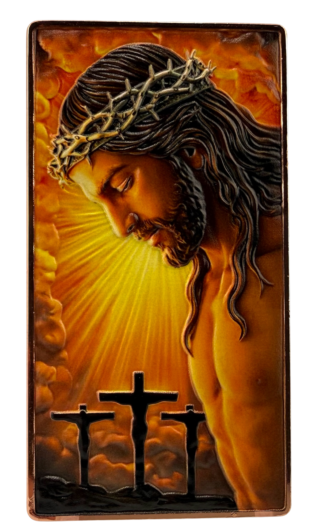 Jesus - He is Risen Colorized 5 oz Copper Bar