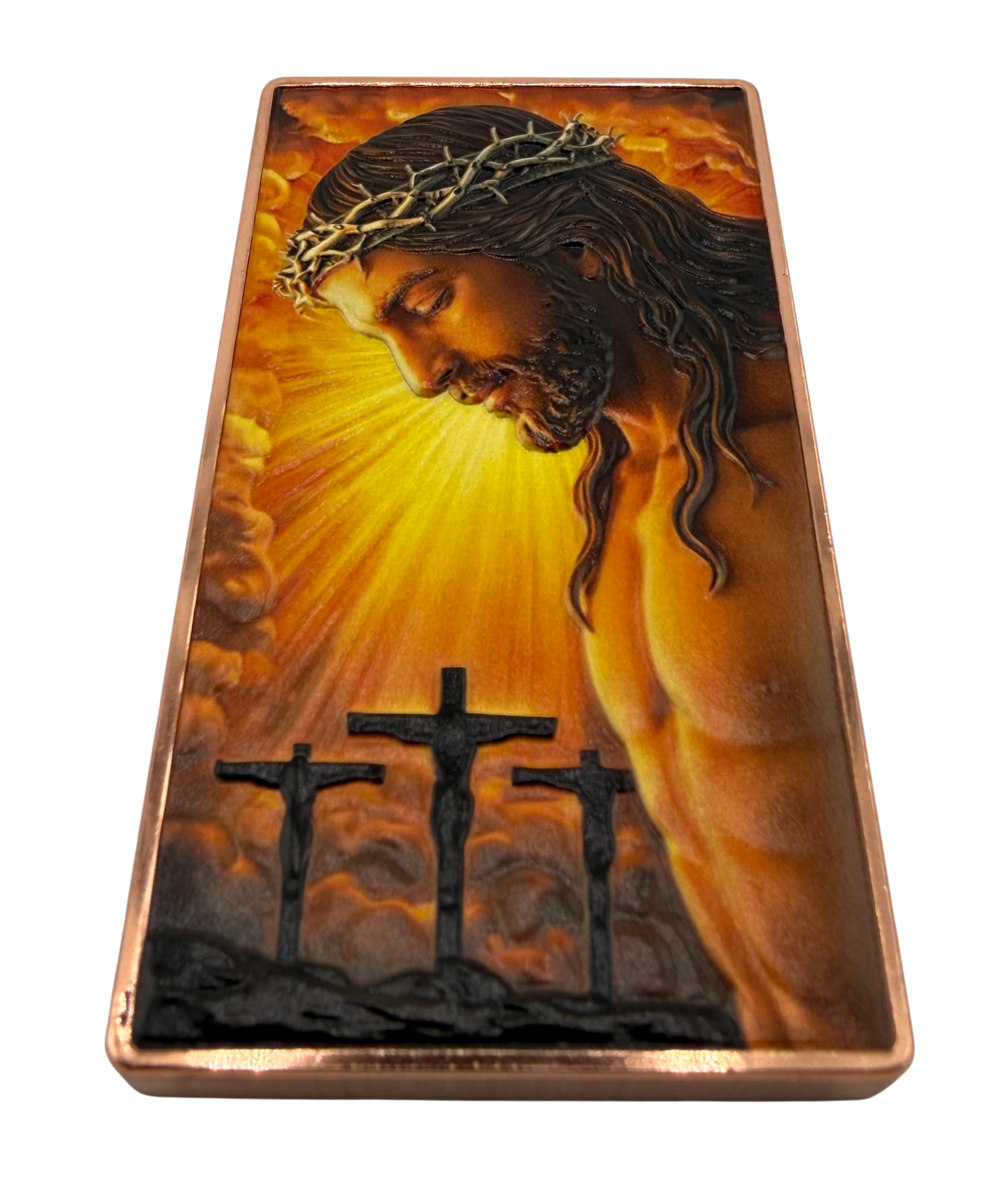 Jesus - He is Risen Colorized 5 oz Copper Bar