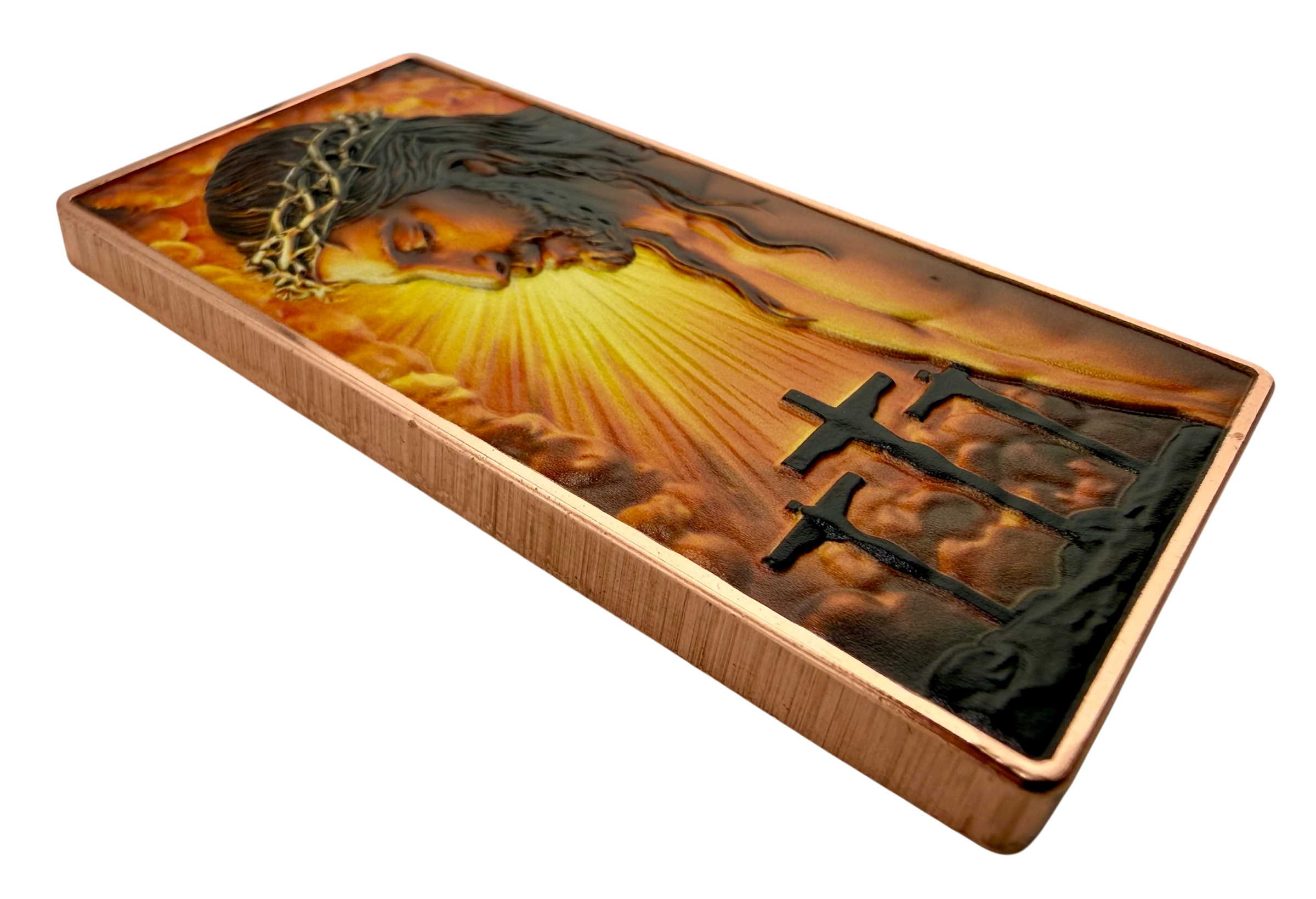 Jesus - He is Risen Colorized 5 oz Copper Bar