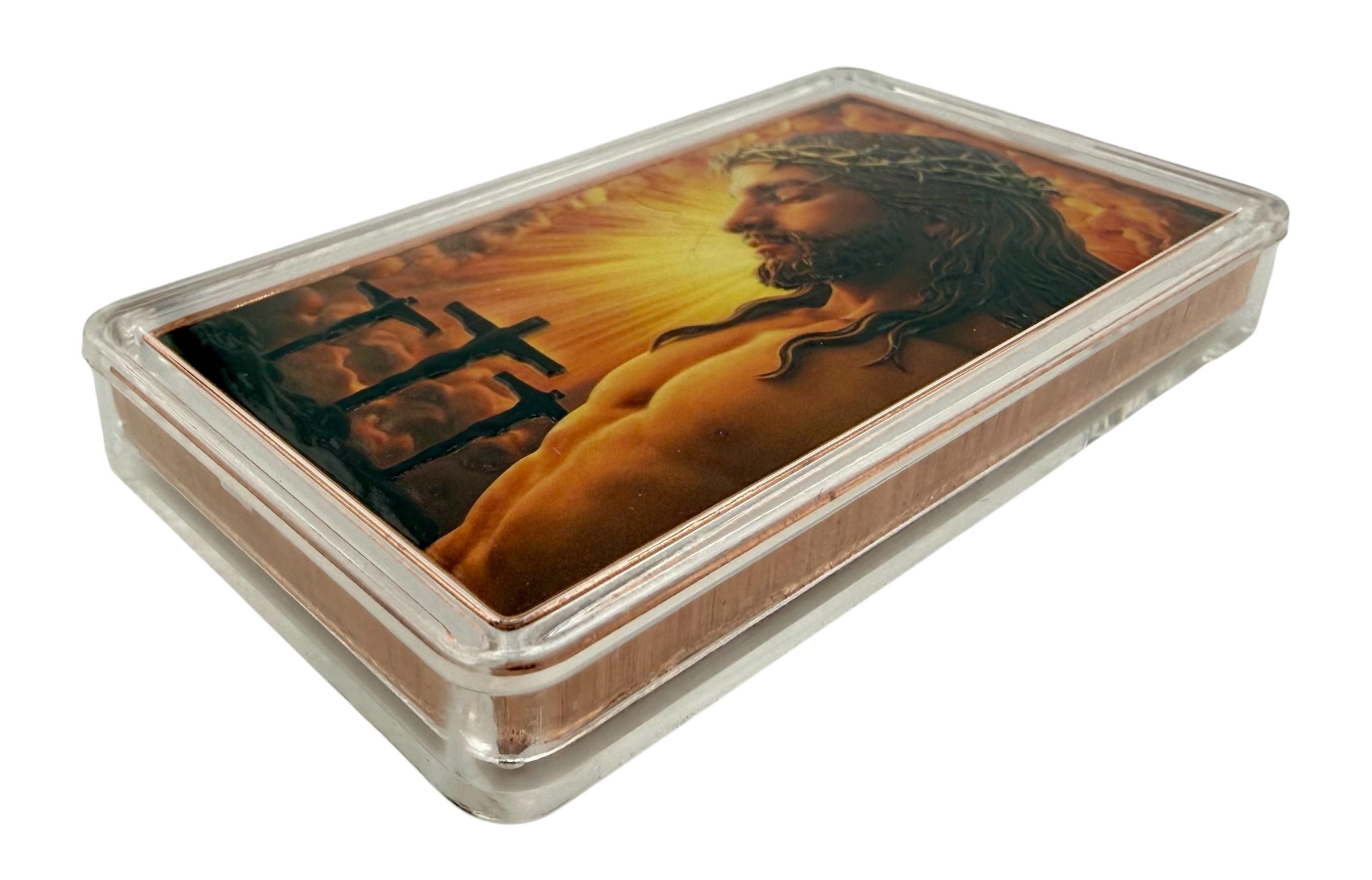 Jesus - He is Risen Colorized 5 oz Copper Bar