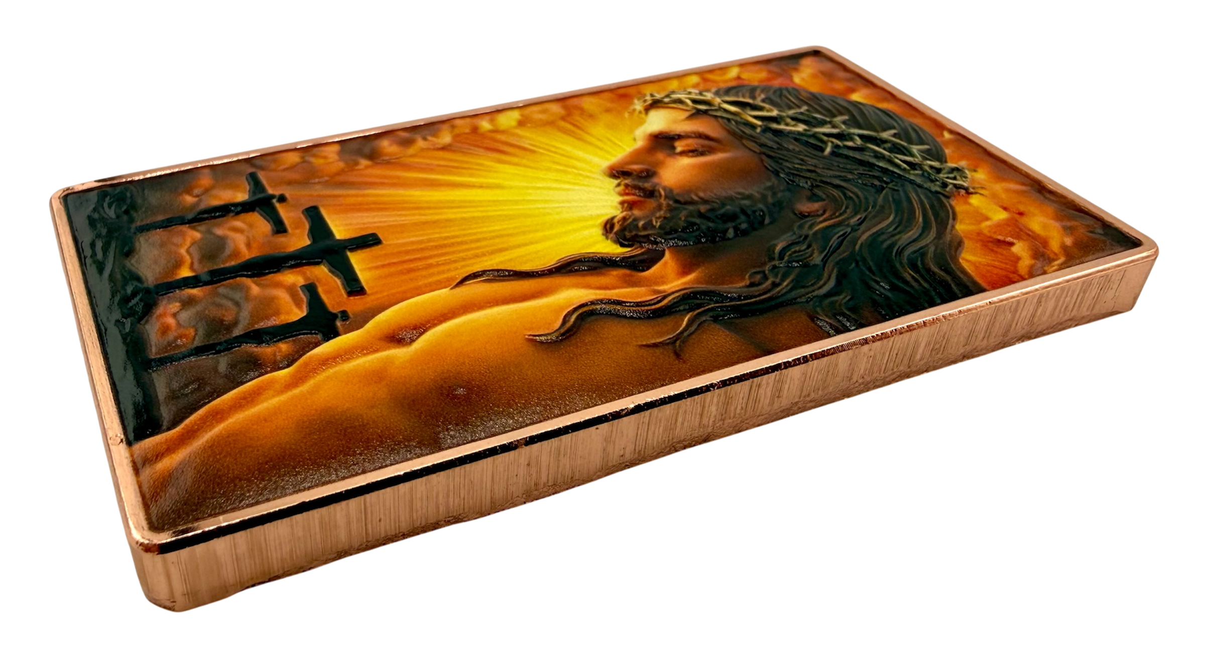 Jesus - He is Risen Colorized 5 oz Copper Bar