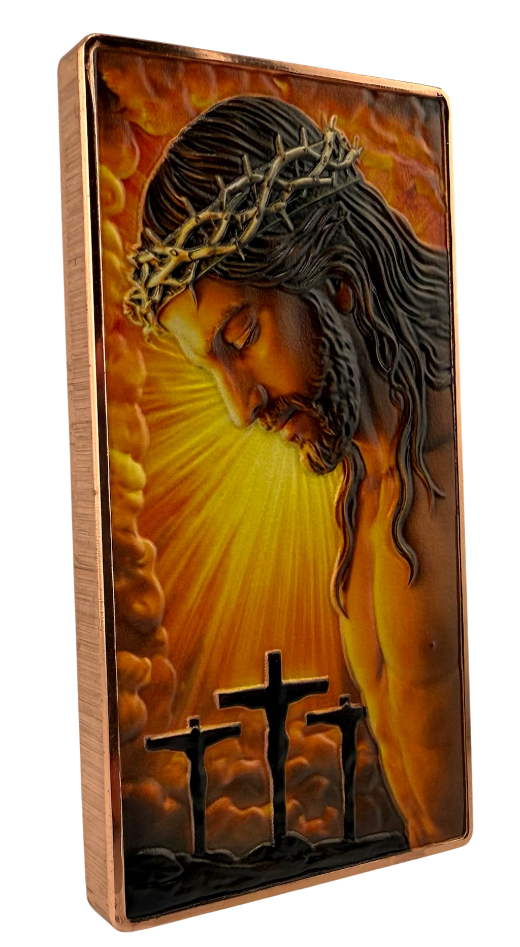 Jesus - He is Risen Colorized 5 oz Copper Bar