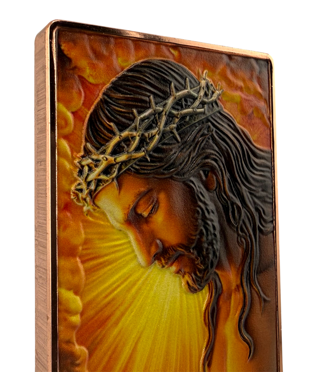 Jesus - He is Risen Colorized 5 oz Copper Bar