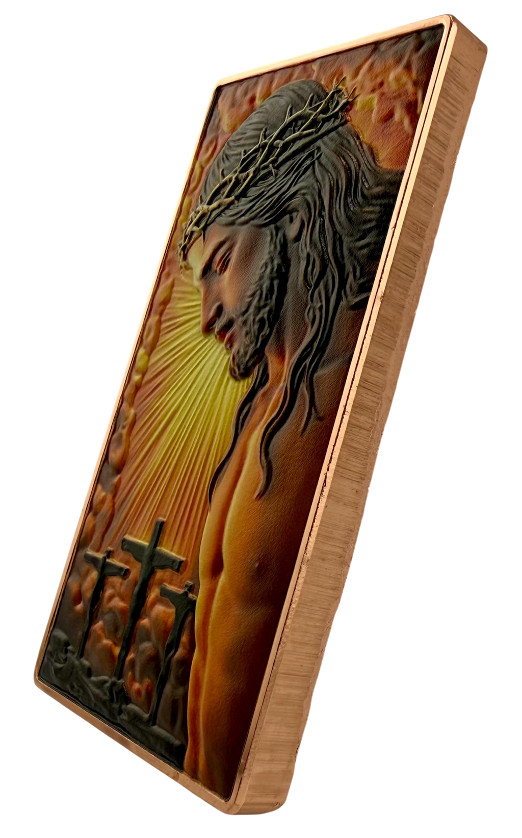 Jesus - He is Risen Colorized 5 oz Copper Bar