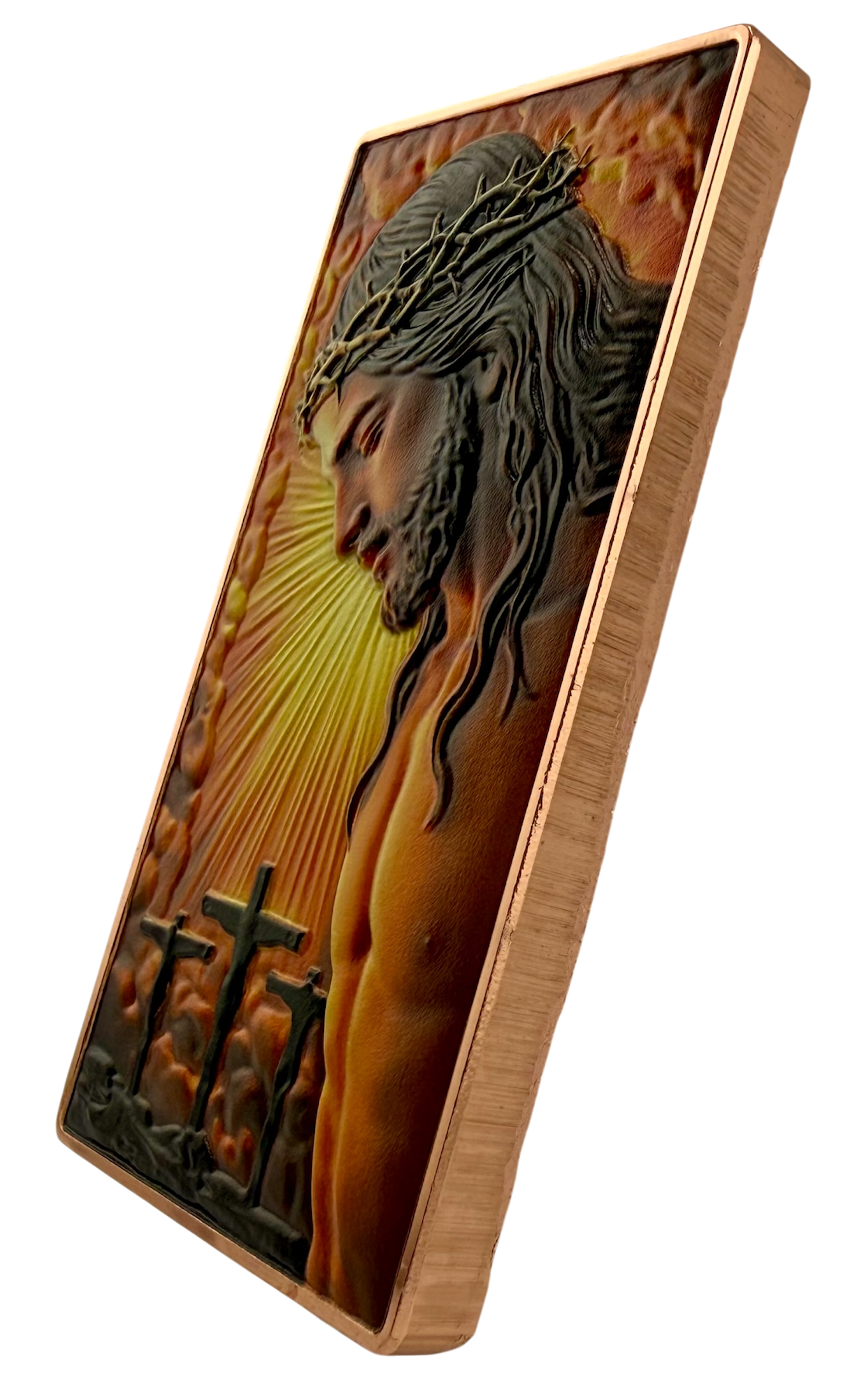 Jesus - He is Risen Colorized 5 oz Copper Bar