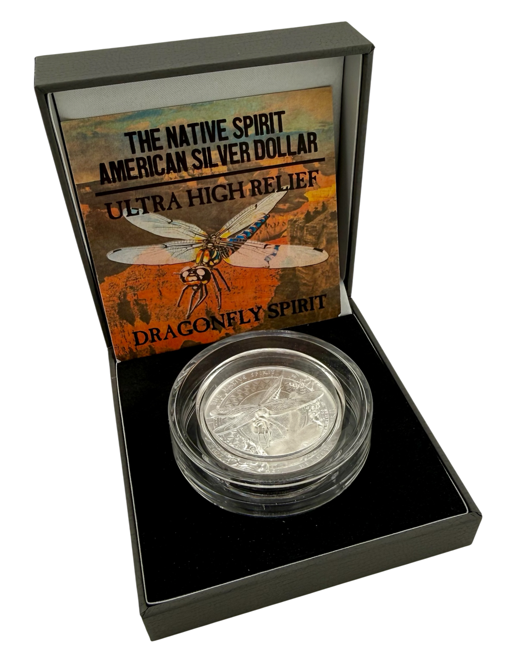 2025-Sioux Nation Native Spirit-Dragonfly 1oz .999 Antiqued Silver High Relief