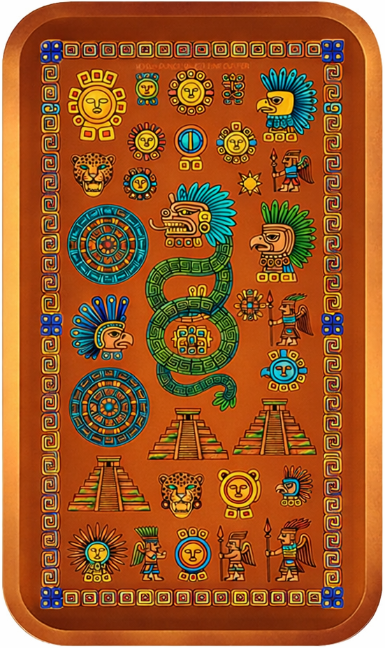 Warrior of Quetzalcoatl Colorized 1 oz Copper Bar