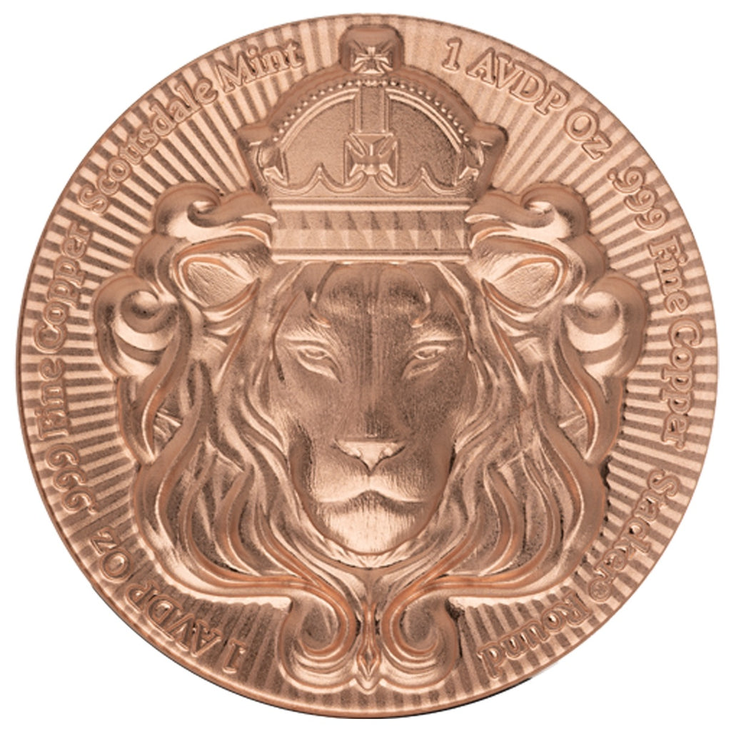 Scottsdale Lion Stacker 1oz Copper Round Full Tube