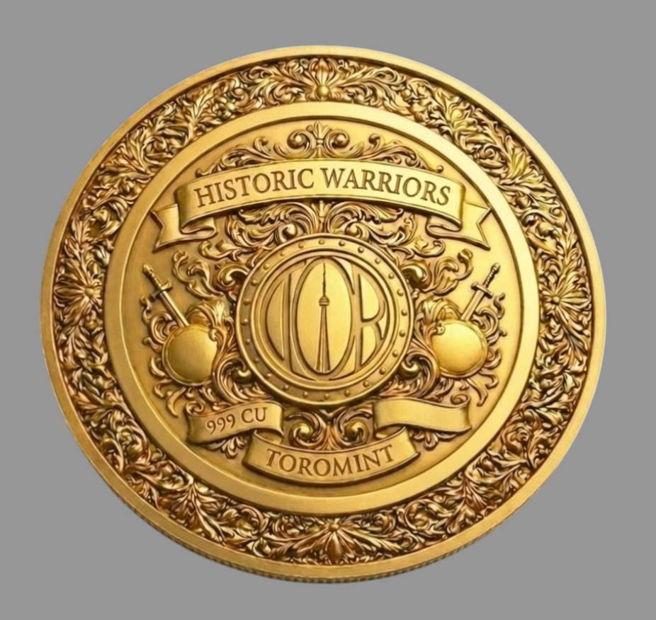 Historic Warriors - Spartan Army 24k Gilded 5oz Copper Round