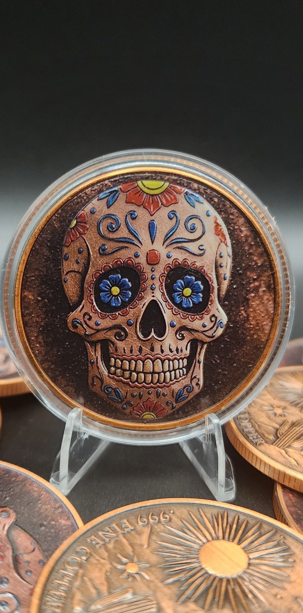 Day of the Dead Sugar Skull 1 oz Copper Round
