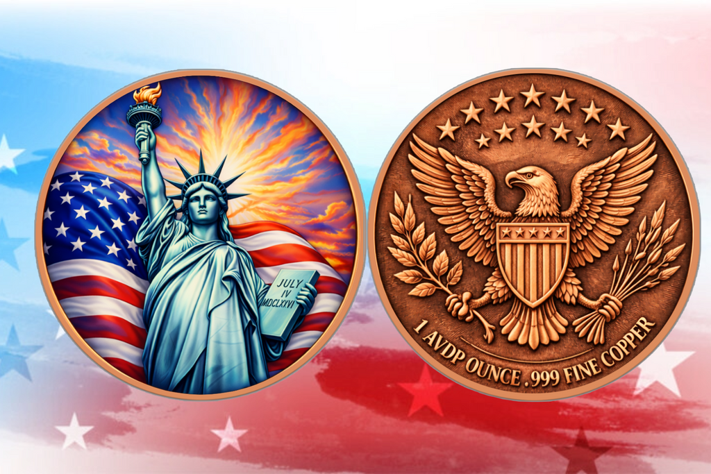 Sunset Liberty Colorized 1 oz Copper Round
