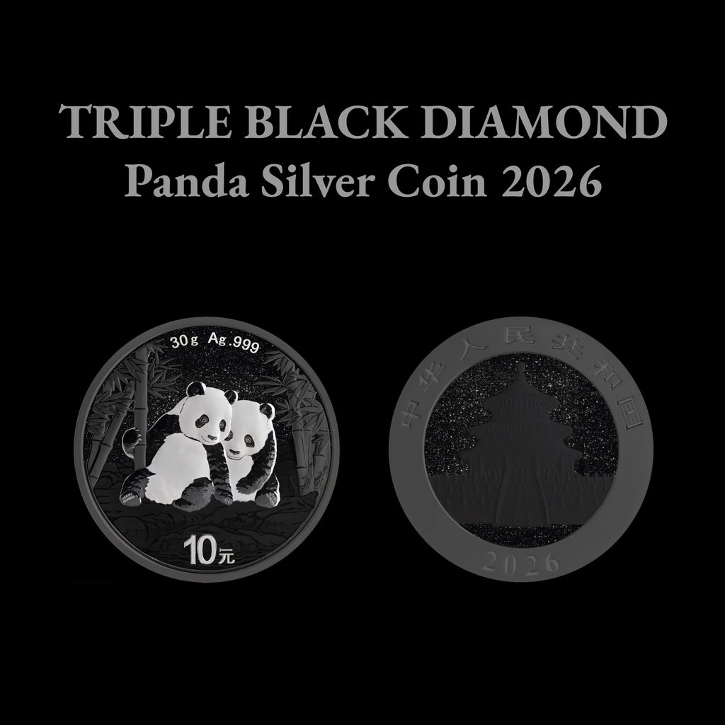 2026 China Panda Triple Black Diamond Edition 30g Silver Coin (250 Mintage)