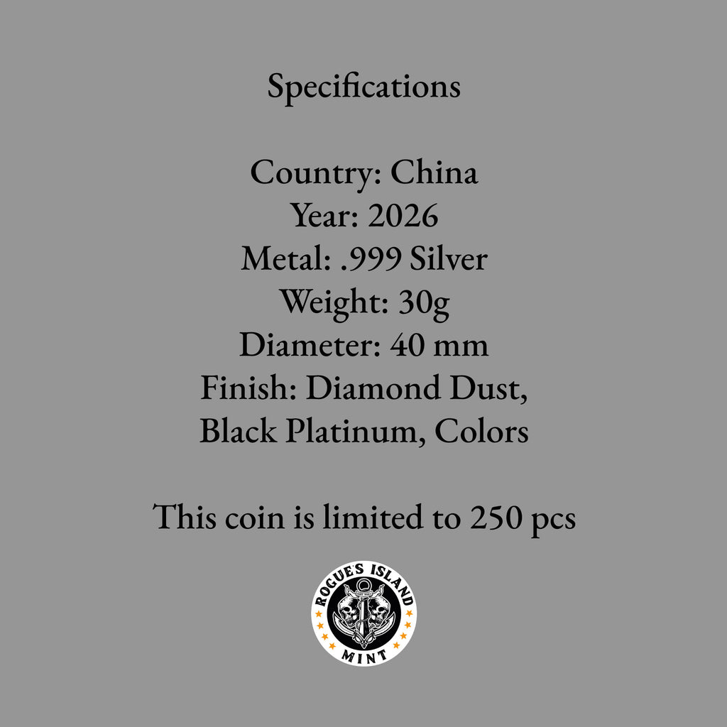 2026 China Panda Triple Black Diamond Edition 30g Silver Coin (250 Mintage)
