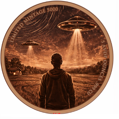 The Arrival Colorized 5 oz Copper Round