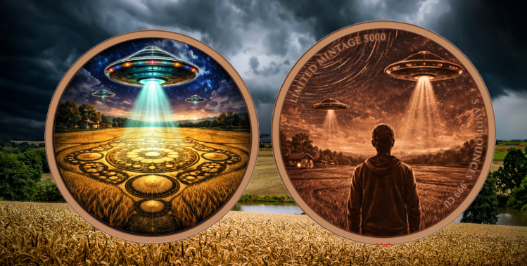 The Arrival Colorized 5 oz Copper Round